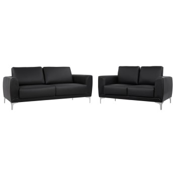 Set Living Room 2 pieces Kenzie with black PU FK11284.01