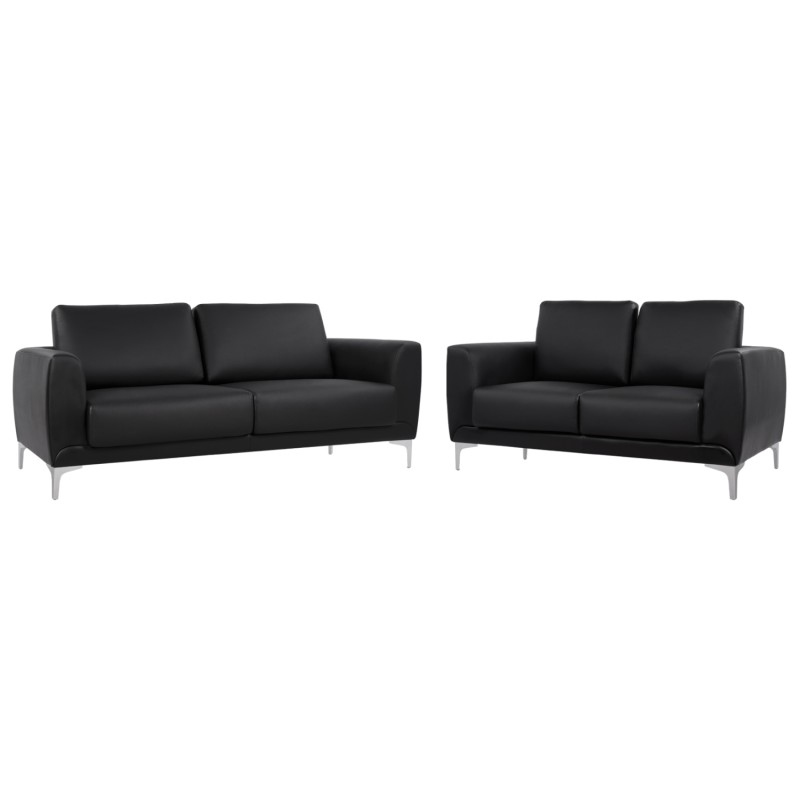 Set Living Room 2 pieces Kenzie with black PU FK11284.01 Set Living Room 2 pieces Kenzie with black PU FK11284.01
