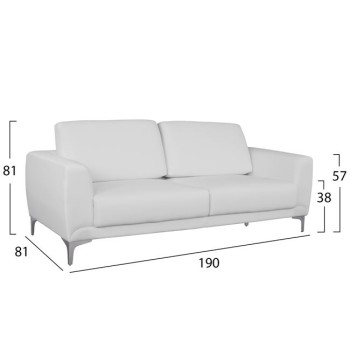 Set Living Room 2 pieces Kenzie with White PU FK11284.02 Set Living Room 2 pieces Kenzie with White PU FK11284.02