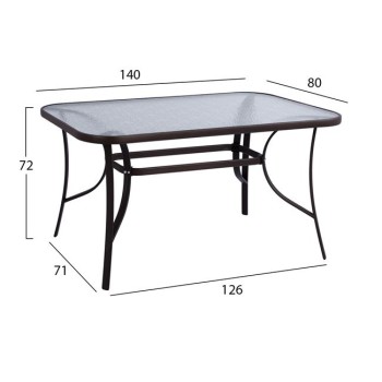 Set 5 pieces Metallic Table & Folding chairs Brown FK10558.02 Set 5 pieces Metallic Table & Folding chairs Brown FK10558.02