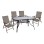 Set 5 pieces Metallic Table & Folding chairs Brown FK10558.02