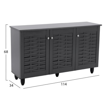 Shoe Cabinet Wooden 3 Doors FK2211.10 Grey 114x34x68