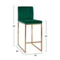 Bar Stool Piper Velvet Cypress & Gold Metallic Frame FK8525.03 40x49x96 cm Bar Stool Piper Velvet Cypress & Gold Metallic Frame FK8525.03 40x49x96 cm