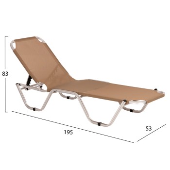 Professional aluminum sunbed FK5071.80 Mocha 60x190x30-91 cm Professional aluminum sunbed FK5071.80 Mocha 60x190x30-91 cm