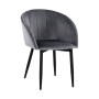 Armchair Bessie FK8699.01 Velvet Grey with metallic frame 60x62x80 cm.
