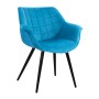 Armchair Benjamin from turquoise velvet with metallic legs FK8682.09 69x68x78 cm.