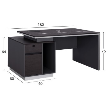 Professional Office with left closet Rosewood FK2113L 180x80x76cm Professional Office with left closet Rosewood FK2113L 180x80x76cm
