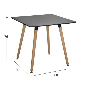 Set 5 pieces Table Minimal Black & Vegas White FK10601 80x80x74 cm. Set 5 pieces Table Minimal Black & Vegas White FK10601 80x80x74 cm.