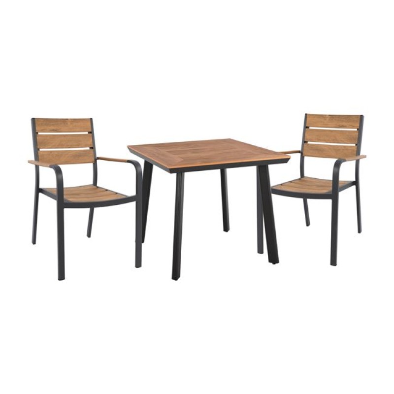 Set 3 pieces Table & Aluminum armchairs in grey color FK10537.02 Set 3 pieces Table & Aluminum armchairs in grey color FK10537.02