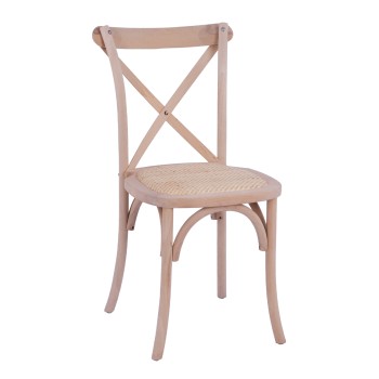 Chair Owen Wooden Stackable from beech wood unpainted with crossed back FK8575.20 45x55,5x90 cm