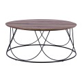 Coffee Table ZENA with MDF top and metallic black frame Φ90x40Ηcm.ΗΜ8690 Coffee Table ZENA with MDF top and metallic black frame Φ90x40Ηcm.ΗΜ8690