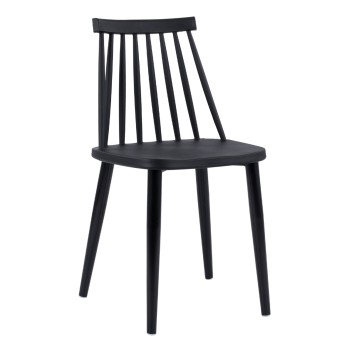 Dining Chair FK8052.12 Vanessa Black with metallic black legs 43x46,5x82 cm.