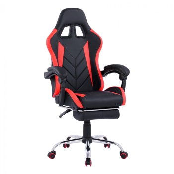 Gaming armchair with reclining back and footrest FK1156.01 Black-Red color