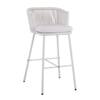 Stool with metallic frame and rope white FK5714.03 46x54x101 cm