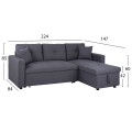 Corner Sofa Bed Wayne 224x147x85 FK3028.11 Grey Fabric Corner Sofa Bed Wayne 224x147x85 FK3028.11 Grey Fabric