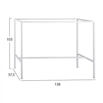 Metal stand bar base white matte TS925 p type for 140Χ60 Surface Metal stand bar base white matte TS925 p type for 140Χ60 Surface