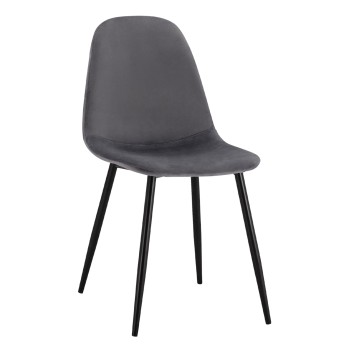 Dining Chair Leonardo Velvet Grey with metallic legs FK00100.01 45x53x85 cm.