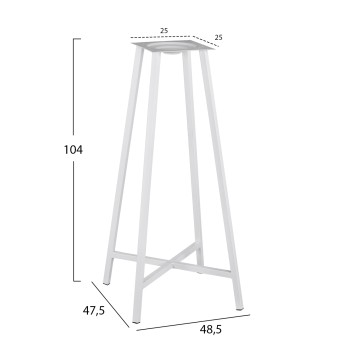 Metal stand bar base 4 legs TS952 White 48.5x47.5x104 cm. Metal stand bar base 4 legs TS952 White 48.5x47.5x104 cm.