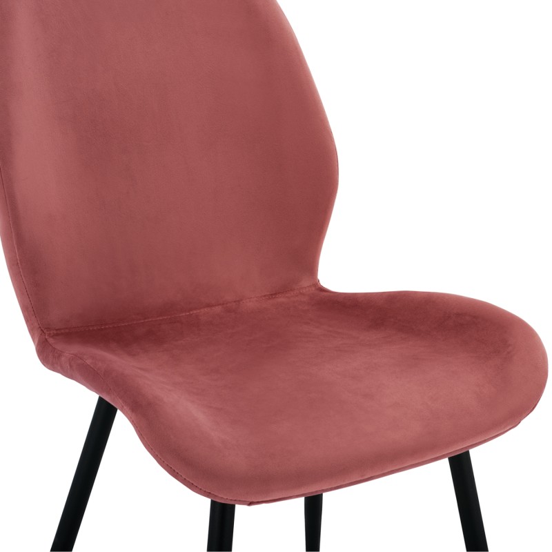 Dining Chair Klay in rotten apple velvet & black metallic frame FK8730.02 49X62,5X87 cm Dining Chair Klay in rotten apple velvet & black metallic frame FK8730.02 49X62,5X87 cm