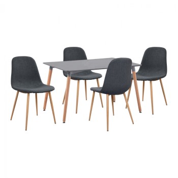 Set dining table 5 pieces Table Minimal 45x54x84 cm with Leonardo grey chair FK11330.10