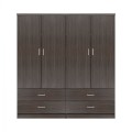 Set 2 pieces Wardrobe 4 leaf with 2 drawers Zebrano 160x42x181 FK11349.01 Set 2 pieces Wardrobe 4 leaf with 2 drawers Zebrano 160x42x181 FK11349.01