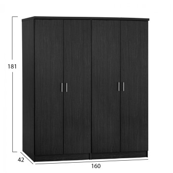 Set 2 pieces Wardrobe 4 leaf Zebrano 160x42x181 FK11350.01 Set 2 pieces Wardrobe 4 leaf Zebrano 160x42x181 FK11350.01