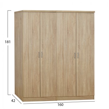 Set 2 pieces Wardrobe 4 leaf Sonama 160x42x181 FK11352.02 Set 2 pieces Wardrobe 4 leaf Sonama 160x42x181 FK11352.02