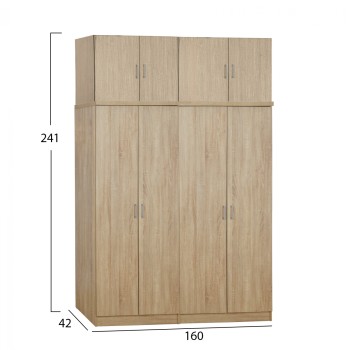 Set 4 pieces Wardrobe Four Leaf with loft Sonama 160x42x241 FK11353.02 Set 4 pieces Wardrobe Four Leaf with loft Sonama 160x42x241 FK11353.02