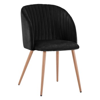 Armchair Leah with Velvet Black and Metallic Legs FK8543.04 53x57x81 cm.