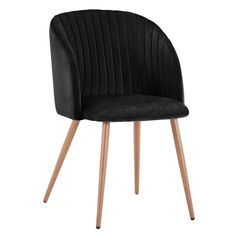 Armchair Leah with Velvet Black and Metallic Legs FK8543.04 53x57x81 cm. Armchair Leah with Velvet Black and Metallic Legs FK8543.04 53x57x81 cm.