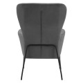 Armchair Velvet Grey with metallic black leg FK8721.01 67x80x102 cm. Armchair Velvet Grey with metallic black leg FK8721.01 67x80x102 cm.