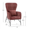 Armchair "ROYALTY", Velvet Dusty Pink, with metal black leg FK8721.02