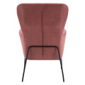 Armchair "ROYALTY", Velvet Dusty Pink, with metal black leg FK8721.02