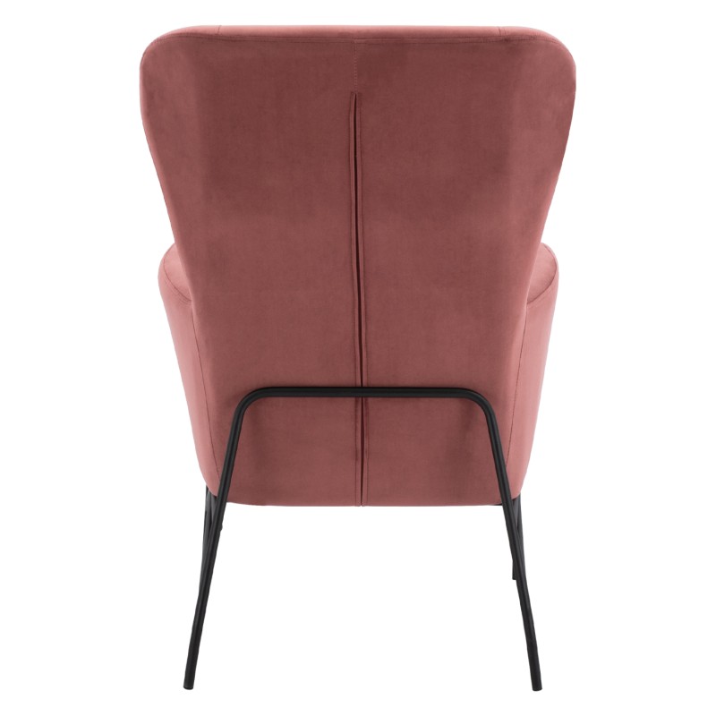 Armchair "ROYALTY", Velvet Dusty Pink, with metal black leg FK8721.02