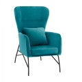 Armchair Velvet Turquoise with metallic black leg FK8721.08 67x80x102 cm. Armchair Velvet Turquoise with metallic black leg FK8721.08 67x80x102 cm.