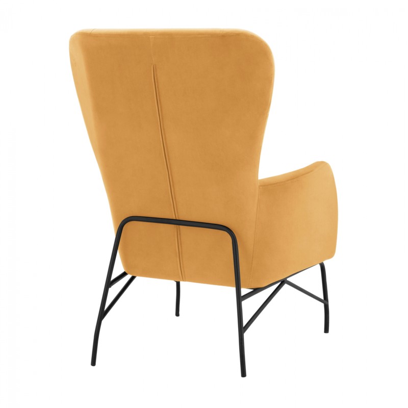 DANIA Armchair, Velvet Gold, metal black leg FK8721.09 67x80x102 cm. DANIA Armchair, Velvet Gold, metal black leg FK8721.09 67x80x102 cm.