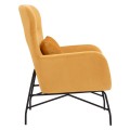 DANIA Armchair, Velvet Gold, metal black leg FK8721.09 67x80x102 cm. DANIA Armchair, Velvet Gold, metal black leg FK8721.09 67x80x102 cm.
