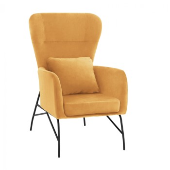 DANIA Armchair, Velvet Gold, metal black leg FK8721.09 67x80x102 cm.