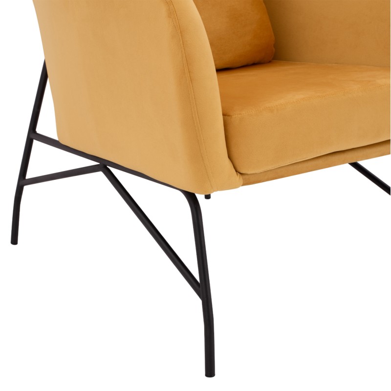 DANIA Armchair, Velvet Gold, metal black leg FK8721.09 67x80x102 cm. DANIA Armchair, Velvet Gold, metal black leg FK8721.09 67x80x102 cm.