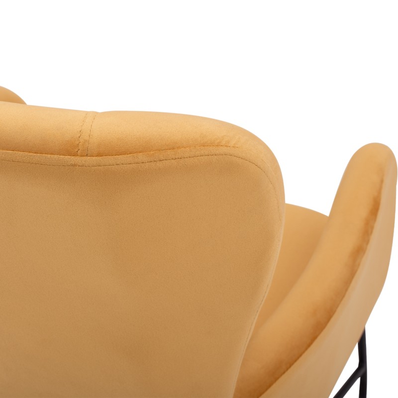 DANIA Armchair, Velvet Gold, metal black leg FK8721.09 67x80x102 cm. DANIA Armchair, Velvet Gold, metal black leg FK8721.09 67x80x102 cm.