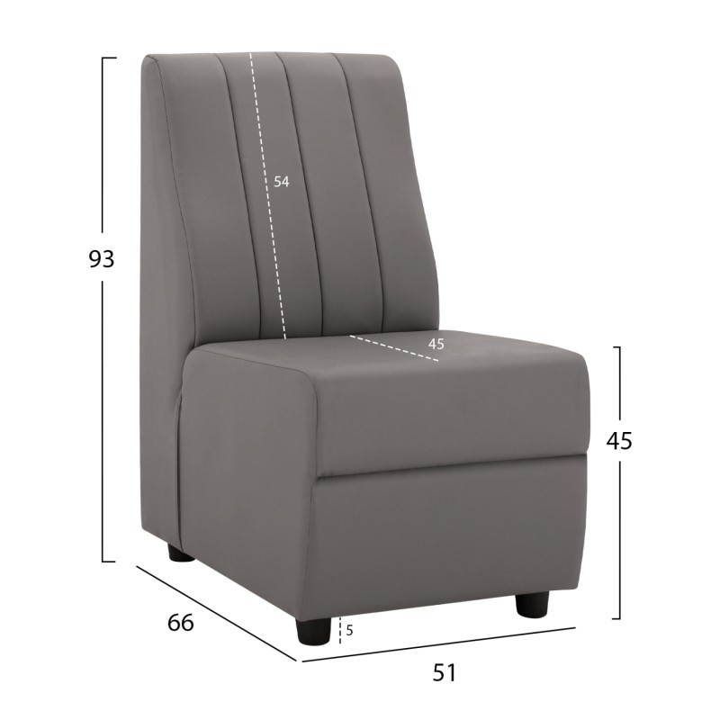 Armchair Landon FK3162.10, Grey PU, 51x66x93 cm. Armchair Landon FK3162.10, Grey PU, 51x66x93 cm.