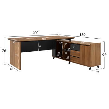 Professional Office Library Reversible Corner Supreme 200x180x76 FK2384 Professional Office Library Reversible Corner Supreme 200x180x76 FK2384