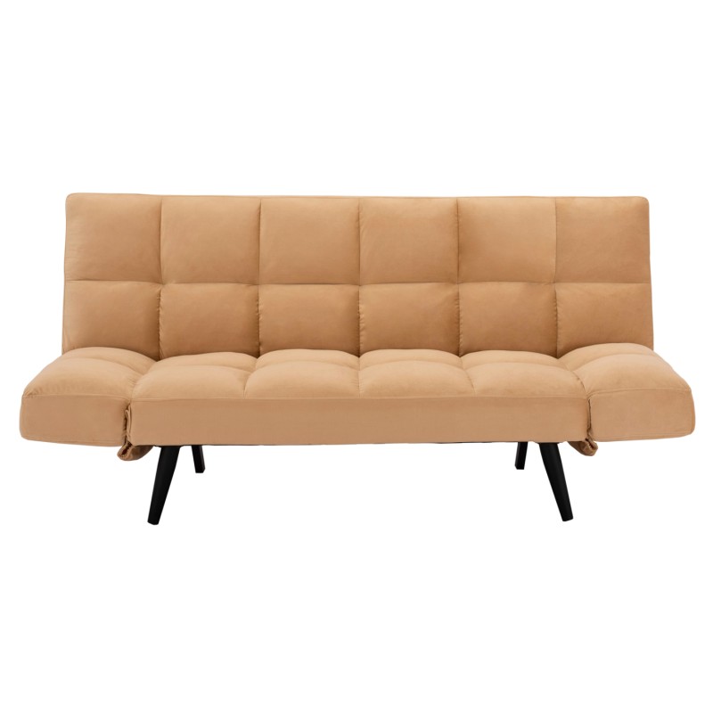 Sofa Bed 3 Seater Velvet Beige FK3167.07 182x80x88cm Sofa Bed 3 Seater Velvet Beige FK3167.07 182x80x88cm