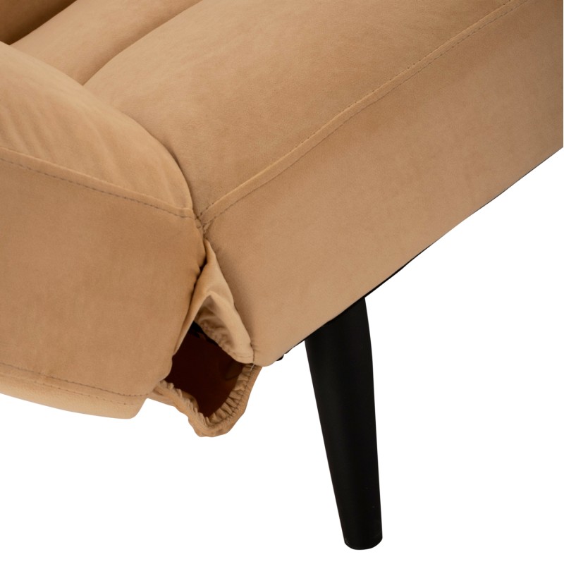 Sofa Bed 3 Seater Velvet Beige FK3167.07 182x80x88cm Sofa Bed 3 Seater Velvet Beige FK3167.07 182x80x88cm