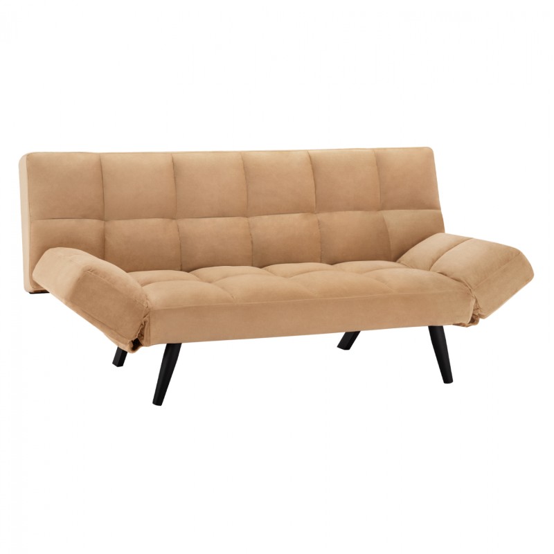 Sofa Bed 3 Seater Velvet Beige FK3167.07 182x80x88cm Sofa Bed 3 Seater Velvet Beige FK3167.07 182x80x88cm