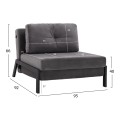 FK3078.11 Armchair Bed, velvet grey, 95x92x66cm FK3078.11 Armchair Bed, velvet grey, 95x92x66cm