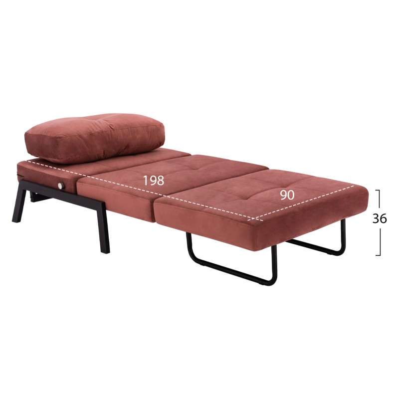 FK3078.12 ARMCHAIR/BED CONSTANCE, DUSTY PINK VELVET 95x92x66Y cm. FK3078.12 ARMCHAIR/BED CONSTANCE, DUSTY PINK VELVET 95x92x66Y cm.