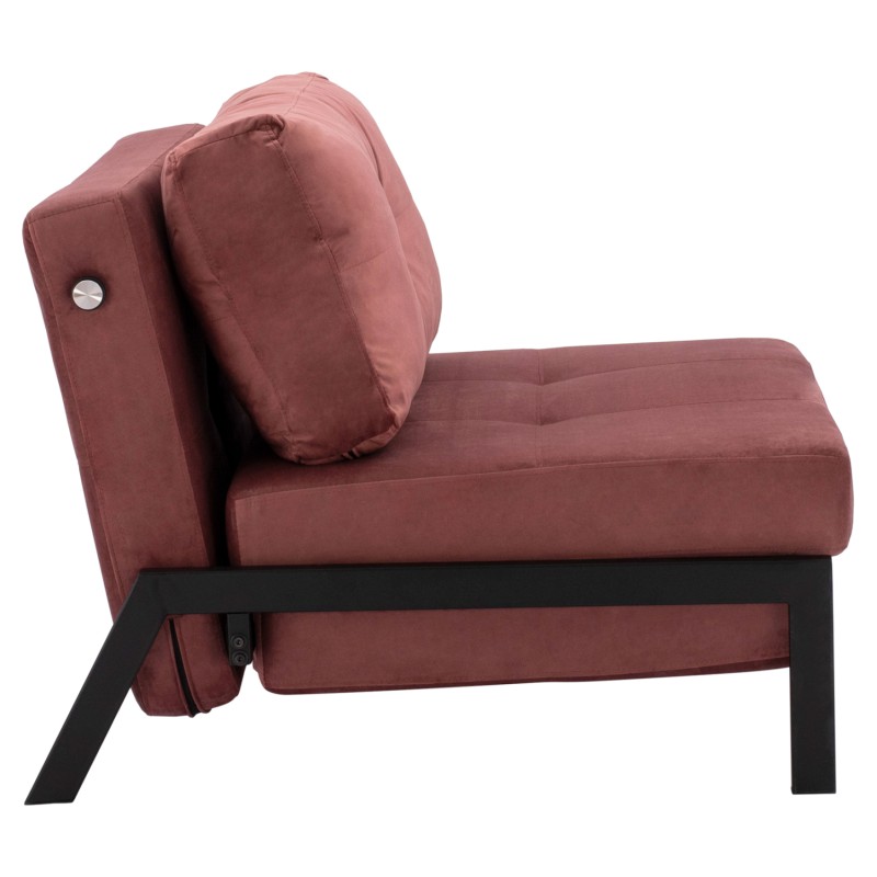FK3078.12 ARMCHAIR/BED CONSTANCE, DUSTY PINK VELVET 95x92x66Y cm. FK3078.12 ARMCHAIR/BED CONSTANCE, DUSTY PINK VELVET 95x92x66Y cm.