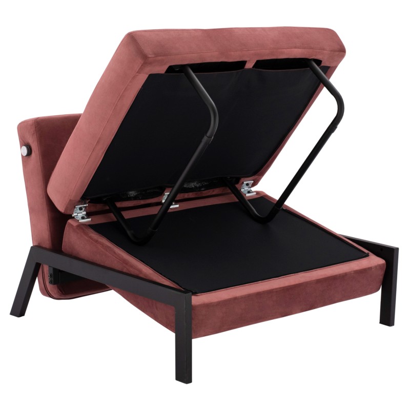FK3078.12 ARMCHAIR/BED CONSTANCE, DUSTY PINK VELVET 95x92x66Y cm. FK3078.12 ARMCHAIR/BED CONSTANCE, DUSTY PINK VELVET 95x92x66Y cm.