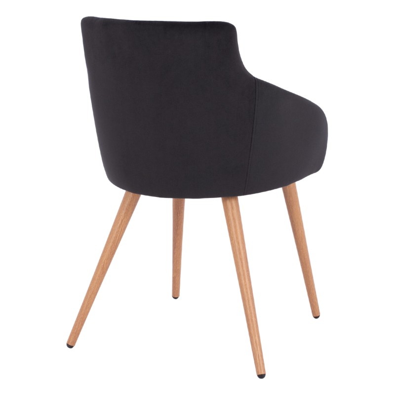 Armchair Ivy Velvet Black with metallic legs FK8546.04 53x55x79cm Armchair Ivy Velvet Black with metallic legs FK8546.04 53x55x79cm